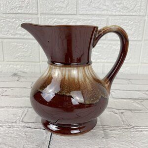 Vintage Brown Drip Glaze Ceramic Pitcher Jug Creamer JAPAN